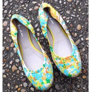 Boden Leather Multi Color Floral Ballet Flats Spring Vibes Sz 38 (7)